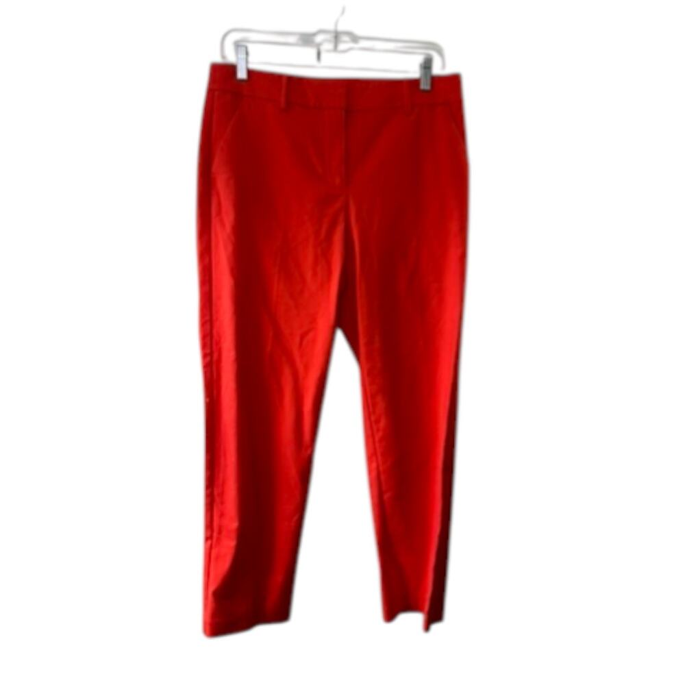 Ann Taylor Loft Red THE RIVIERA Slim Cropped Pants Women's CURVY 4 New